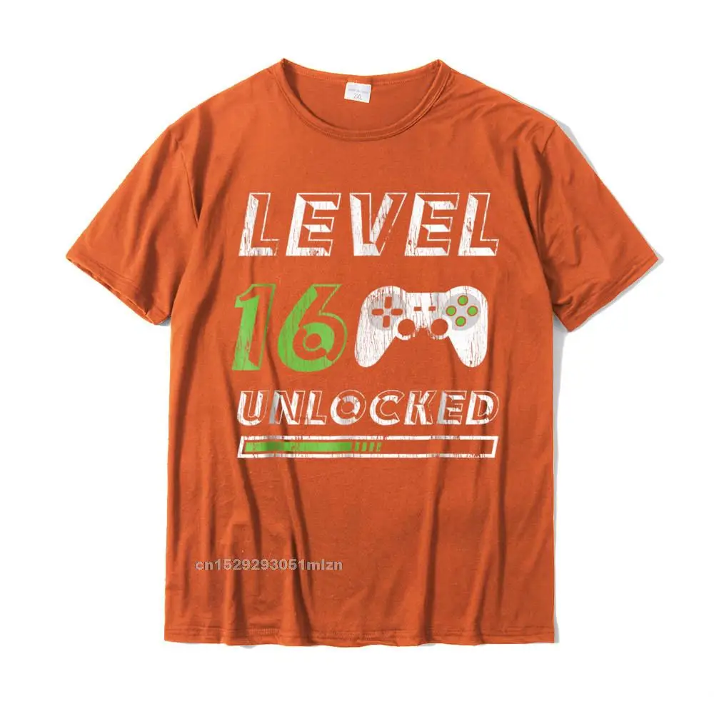 Разблокированная забавная футболка для геймера уровня 16 на день рождения