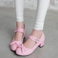 agodor lolita shoes women mary janes casual shoes two strap pumps with bow ladies low heel mary jane wedding shoes size 34 43