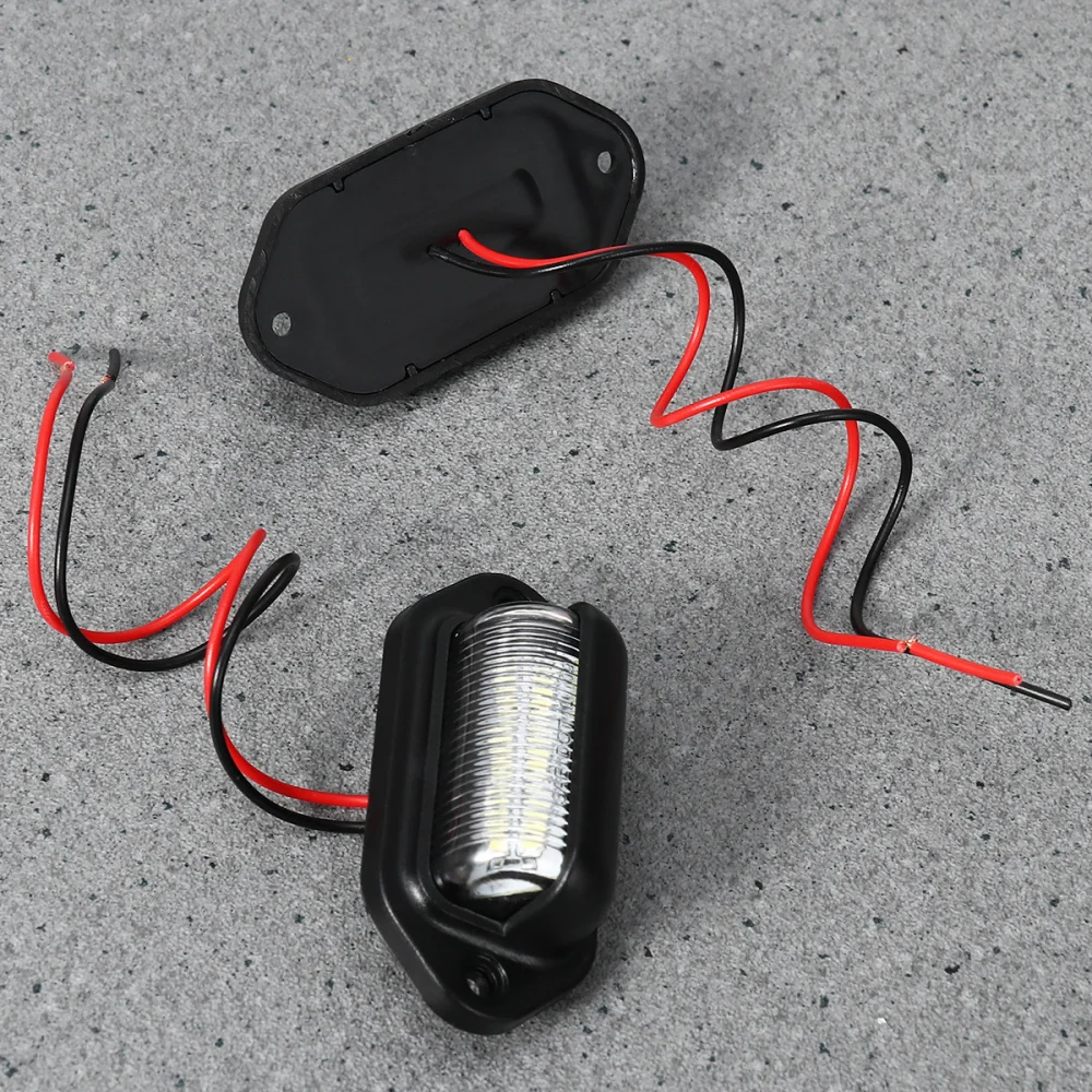 

WINOMO 2PCS Car LED License Plate Tag Light 12V Side Marker Lights or Convenience Courtesy Door Step Lamp (Black)