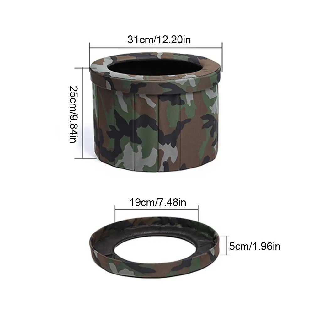 

Emergency Mobile Toilets Folding Travel Potty Commode Toilet Seat Camouflage Camping Commode Car Potty Ergonomic Design