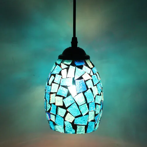 

Color Mosaic Bohemian Pendant Light Restaurant Cafe Bar Aisle Balcony Retro Hang Light Mediterranean Creative Pendant Lamp