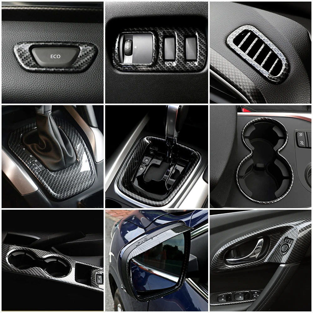 

For Renault Kadjar 2015-2019 Car Central Console Part Trim Frame Cover Car Interior Styling Modify Carbon Fiber Color Refit
