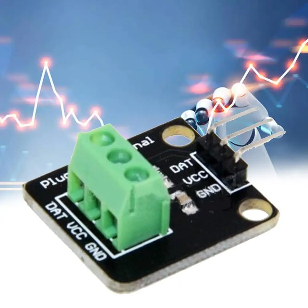 

DS18B20 Temperature Sensor Module Kit Waterproof 100CM Cable Terminal Sensor for Arduino Probe Steel Adapter Digital G5I1