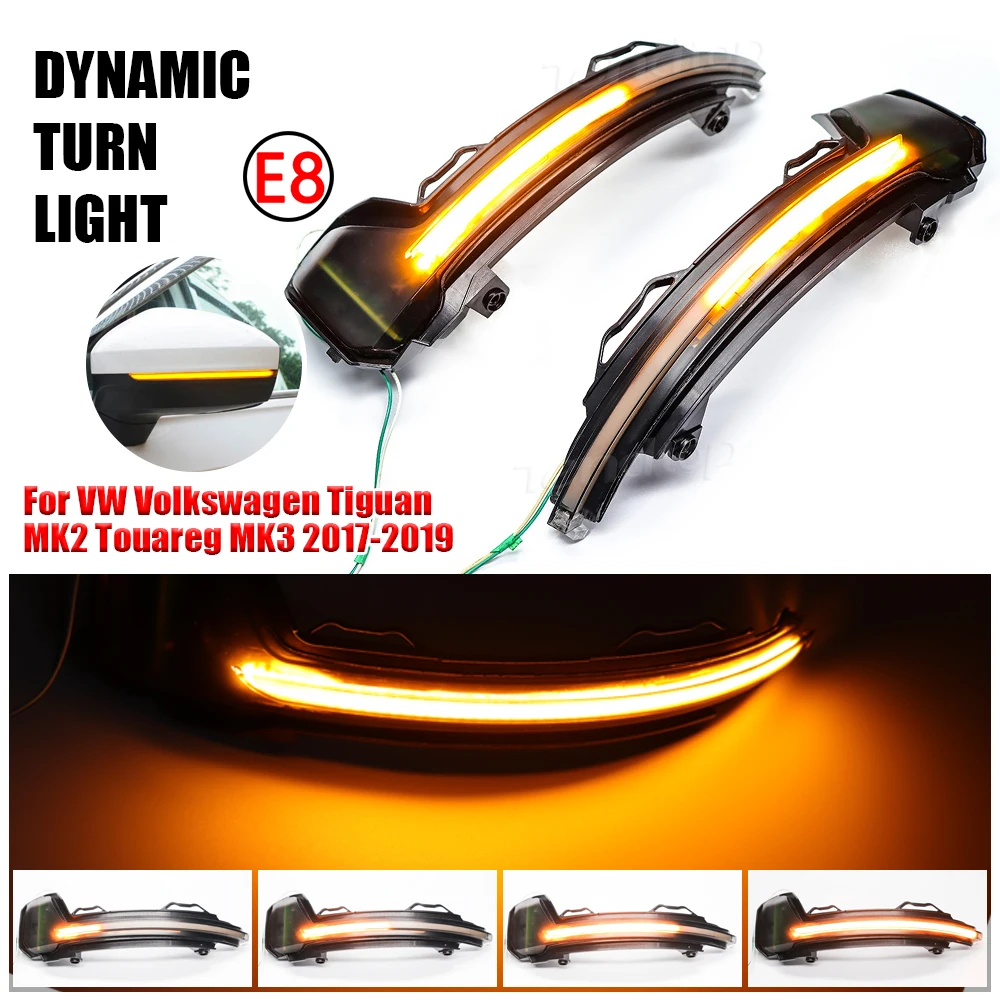

Автомобильная лампа указателя поворота для VW Volkswagen Tiguan MK2 Touareg MK3 2017-2019, аксессуары для динамического бокового зеркала