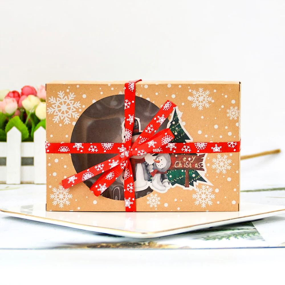 24 шт. рождественские коробки для печенья подарочные тортов рождевечерние НКИ