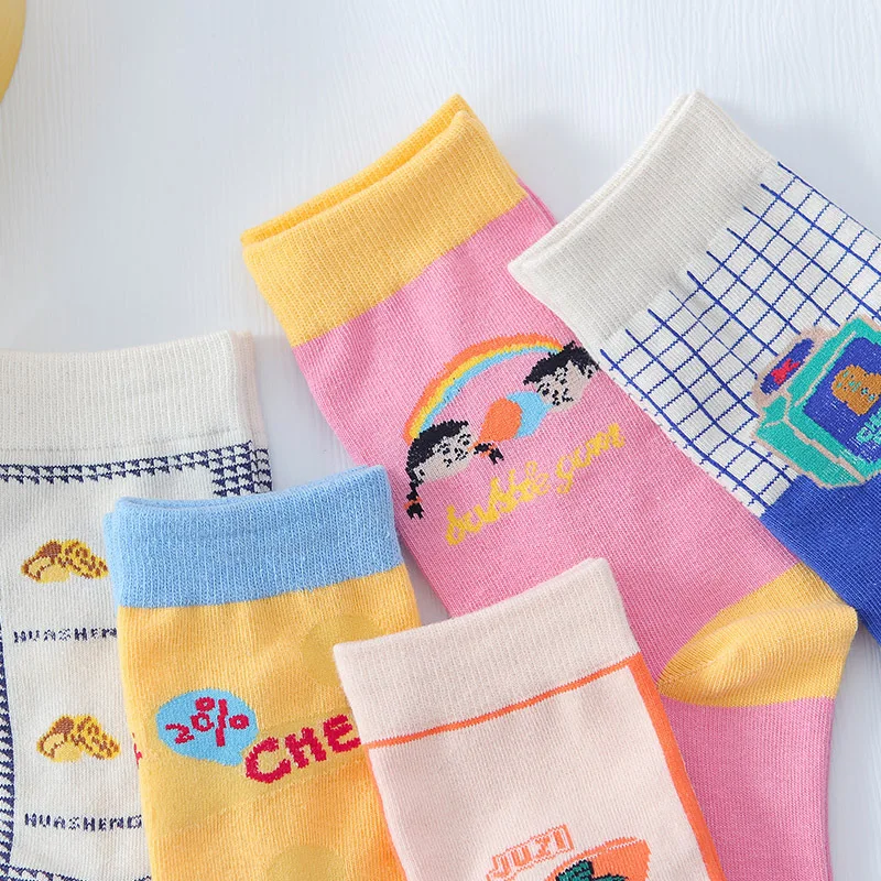 Японские корейские стильные новые кавайные носки женские с мультяшными