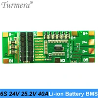 18650 lithium battery bms protected board 24v 25v 6s 40a with balance for e bike battery and 25v screwdriver battery use turmera
