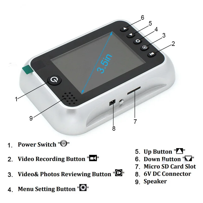 3 5 дюймов дверной Звонок камера lcd цветной экран глазок звонок Электронный видео