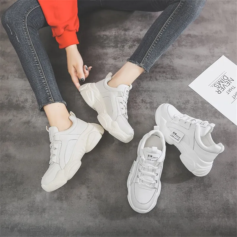 Женские Сникеры на платформе со шнуровкой коллекция 2019 года сезон весна осень