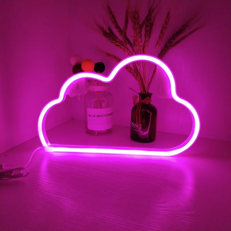 

Sun Neon Sign Moon Cloud Lightning Wall Hanging Lights Xmas Party Holiday Art Decor for Home Children's Room Night Lamps