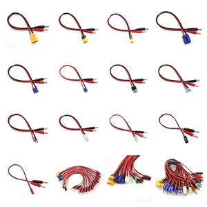 RC battery charger cable EC2 EC3 EC5 Deans Tamiya MPX XT30 XT60 XT90 XT150  Traxxas HXT Futaba to 4mm banana plug adapter cable