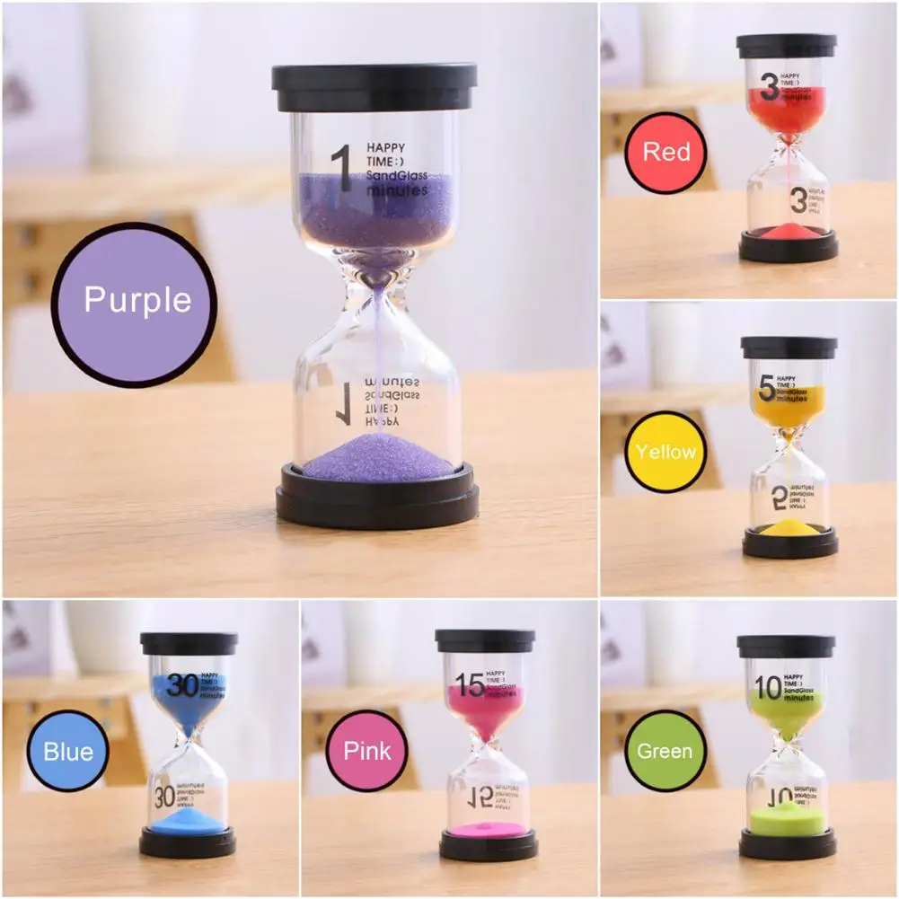 Песочные часы 7 цветов домашние настольные с таймером песочные 1 / 3 5/10/15/30 минут