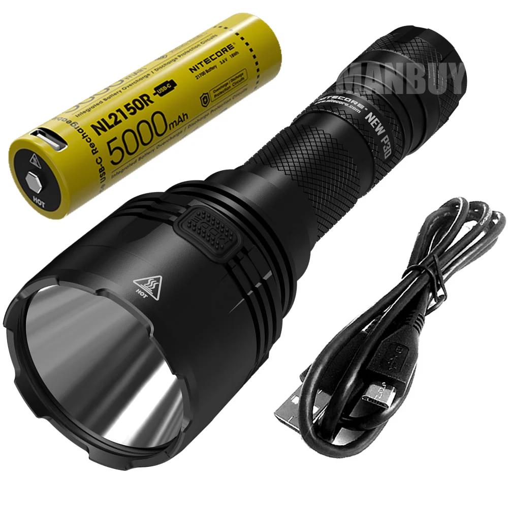 Discount NITECORE NEW P30 with NL2150R 5000mAh USB-C Rechargeable Battery 1000 Lumens LED Outdoor Hunting Flashlight Waterproof