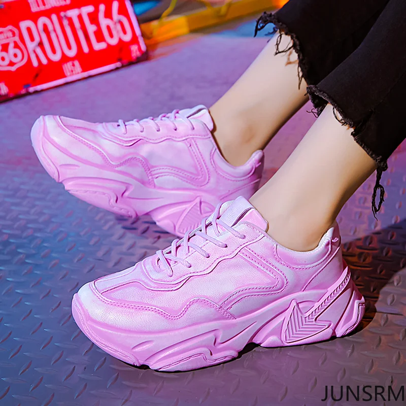 

Новинка 2021, лидер продаж, кроссовки, Женская разноцветная кожаная спортивная обувь на платформе с граффити, дизайнерская обувь для бега, Мод...