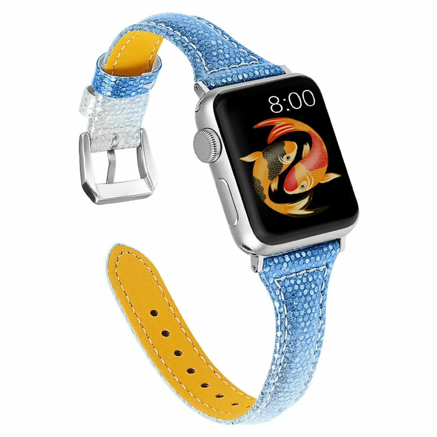 Цветной кожаный ремешок для iWatch Series 5 4 3 2 1 Apple Watch 44 мм 42 40 38 часов Модный Блестящий