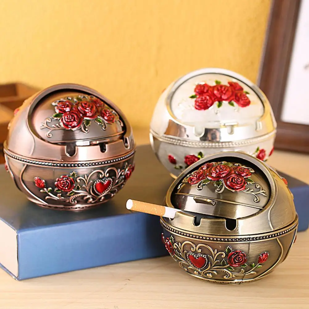 

10cm Long Beautiful Sturdy High-end Retro Ashtray Zinc Alloy Ashtray Exquisite for Hotel