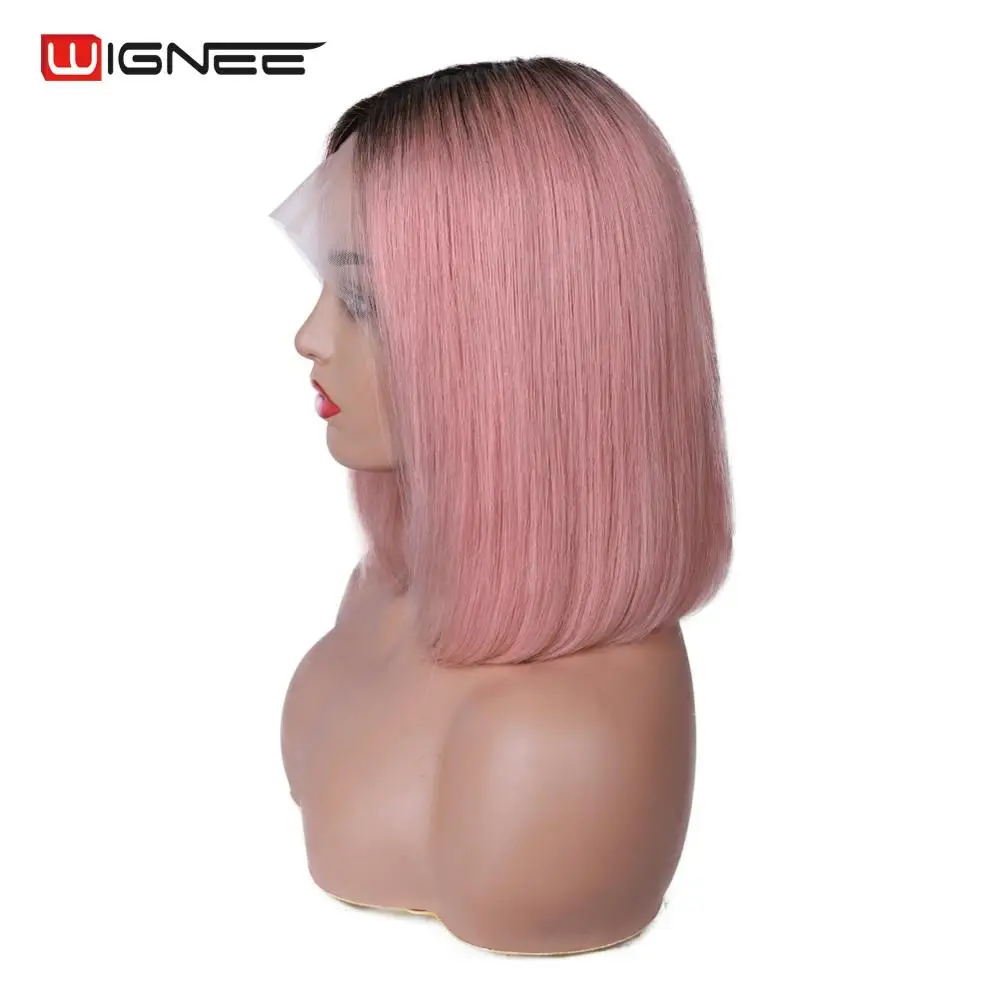 Парики Wignee Ombre розовые/613 # светлые кружевные передние парики для чернокожих