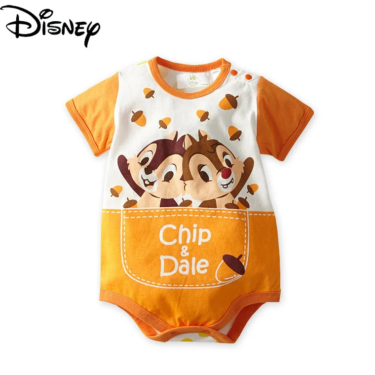 

Disney Chip 'n' Dale Summer Daisy Mickey Mouse baby short-sleeved triangle bag fart dress newborn cotton one-piece romper