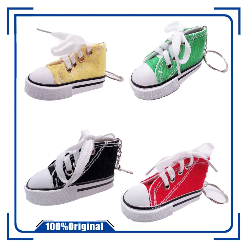 

Fashion Mini Kawaii Dynamic Color Canvas Small Shoes Small Sneakers Ornaments Simulation Shoes Keychain Adult Christmas Gifts