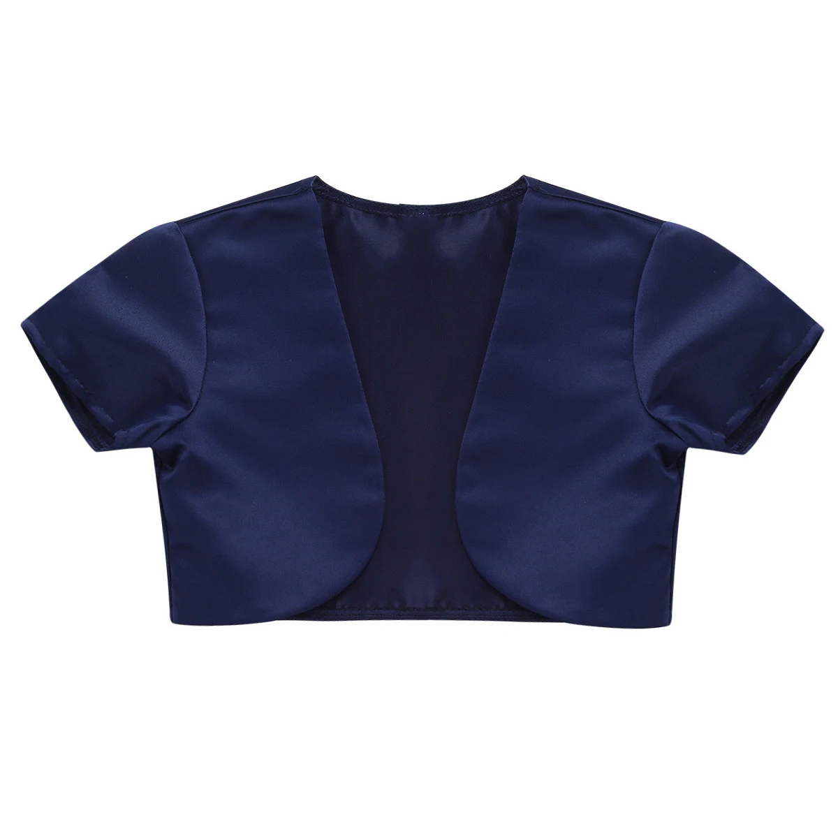 Летнее однотонное атласное болеро с коротким рукавом для маленьких девочек