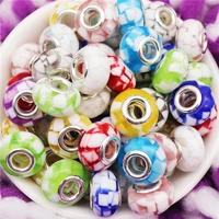 10 pcs lot mixed color big hole european beads charm fit pandora bracelet women diy chain keychains curtains for jewelry making