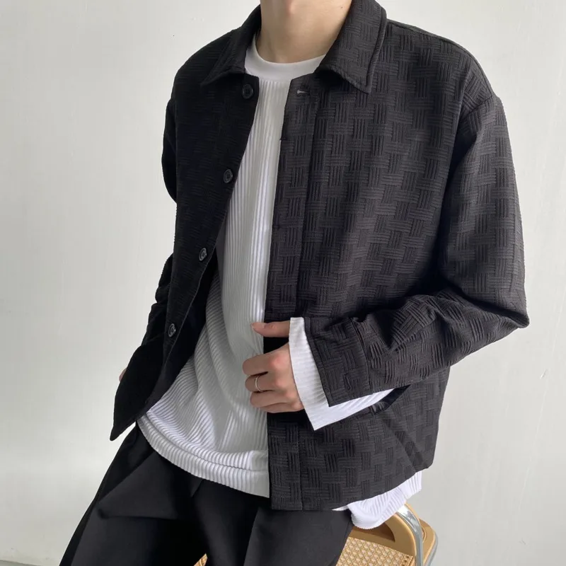 

Men's Wear 2021 Autumn New High Quality Short Style Weave Loose Coat For Male Single Breasted Jacket With Pocket