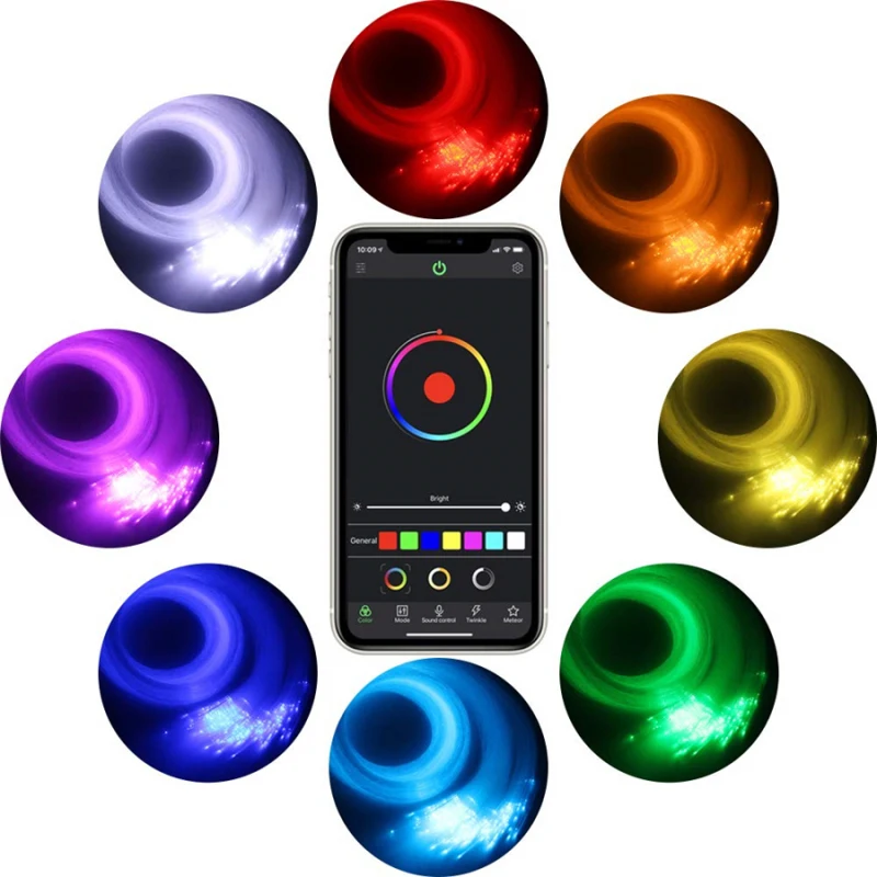 16 Вт RGB автомобильный светильник на крышу s светодиодный из оптоволокна звездное