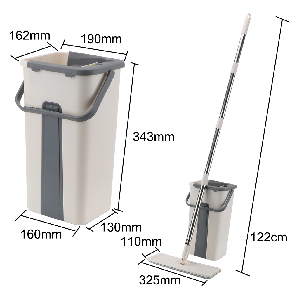 

Wooden Floor Flat Lazy Mop Automatic Spin Mop Hand Free Washing Ultrafine Fiber Cleaning Cloth Flat Squeeze Magic Mop Set