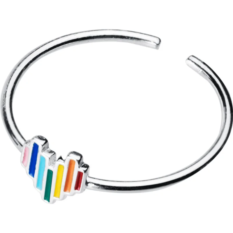 

Simple Wild Ring Small Fresh and Cute Rainbow Love Opening Boys and Women Holiday Gifts Party Jewelry Wholesale