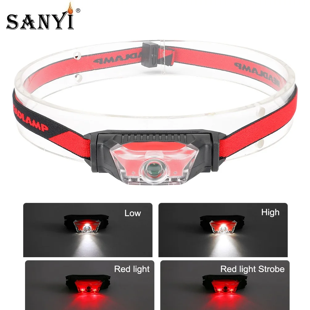 Налобный мини фонарь водонепроницаемый 4 режима красный белый|head lamp|led head lampaa