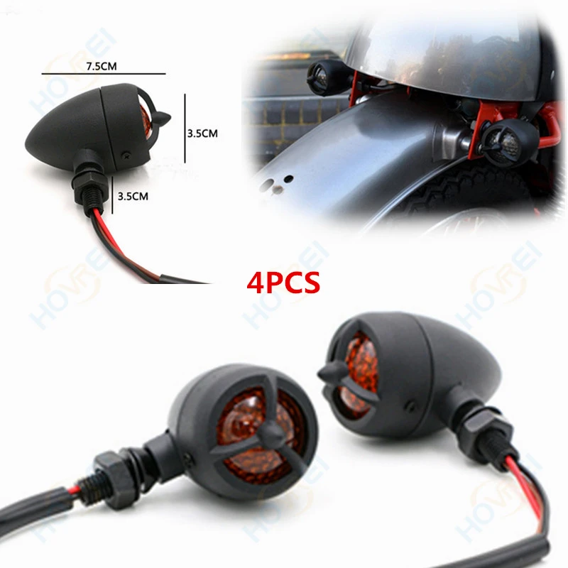 4 шт./компл. универсальный ретро мотоцикл Металлический гриль пуля указатель