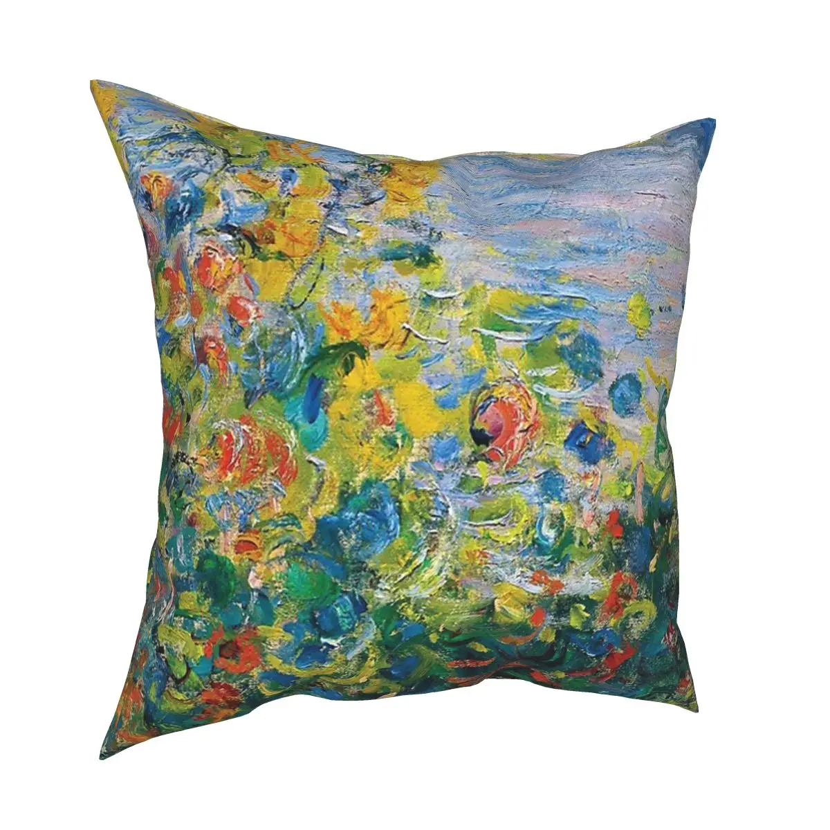 

Claude Monet Flower Beds At Vetheuil Pillowcase Home Decorative Art Cushions Throw Pillow for Home Double-sided Printing Novelty