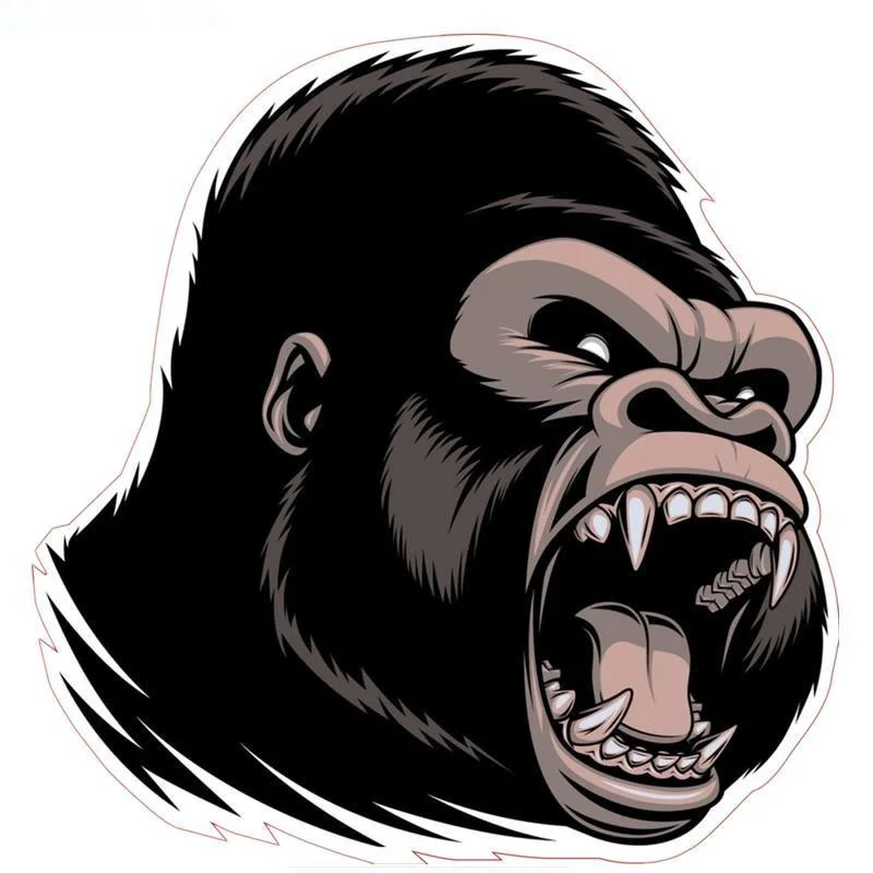 

Car Bumper Stickers Decoration Door Body Window Vinyl Stickers Evil Gorilla Car Stickers Colorful Funny Auto Sticker Kk15*15cm