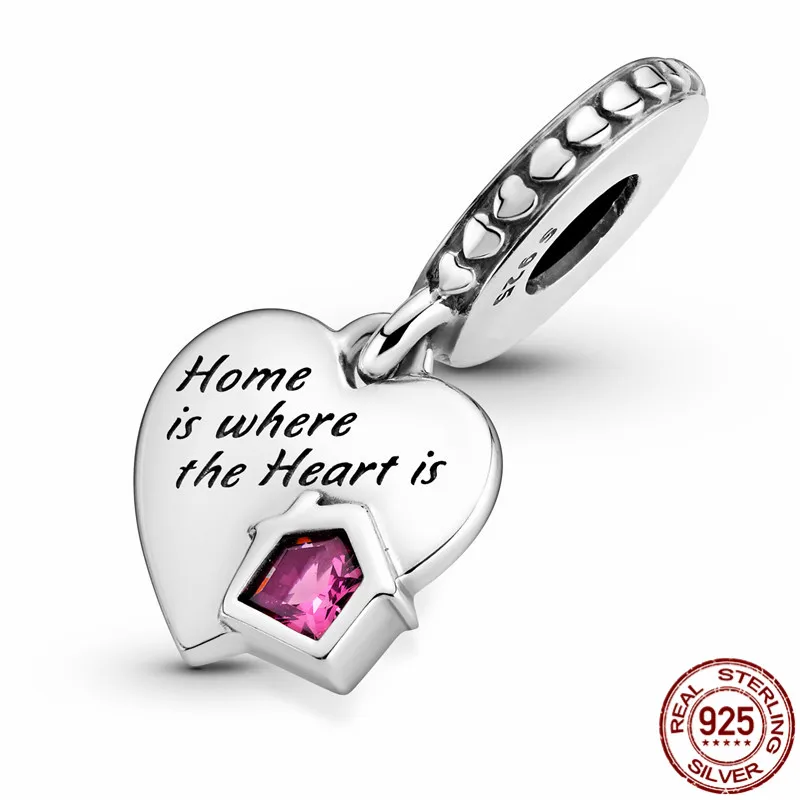 

2021 New 925 Sterling Silver I Love My Home Heart Pendant Charm Fit Original 3mm Bracelet&Bangle Making Fashion DIY Jewelry For