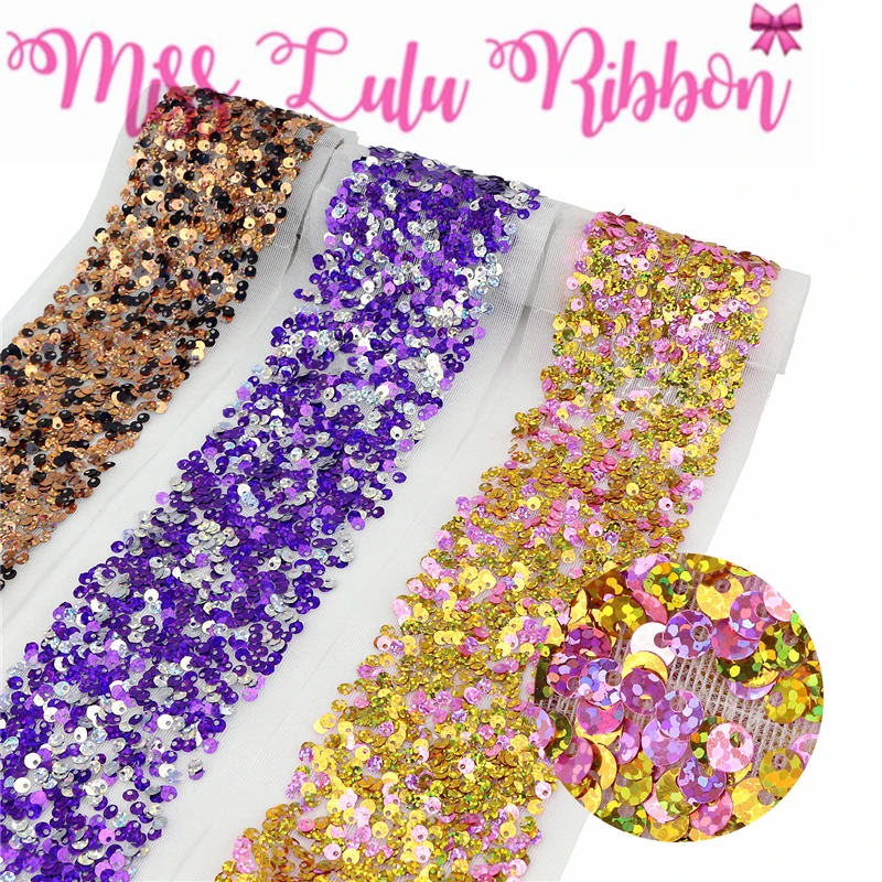 

3 "75 мм разлетающаяся лента с блестками (задняя сторона с тюлем, 9,5 см ширина добавляется 1 см край обе стороны) 25,5 ярдов/упаковка (3 * 8.5y/рулон) темно-синий