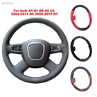 Искусственная кожа GERAYBU, черная, сшитая вручную, чехол рулевого колеса автомобиля для Audi A4 B7 B8 A6 C6 2004-2011 Q5 2008-2012 Q7
