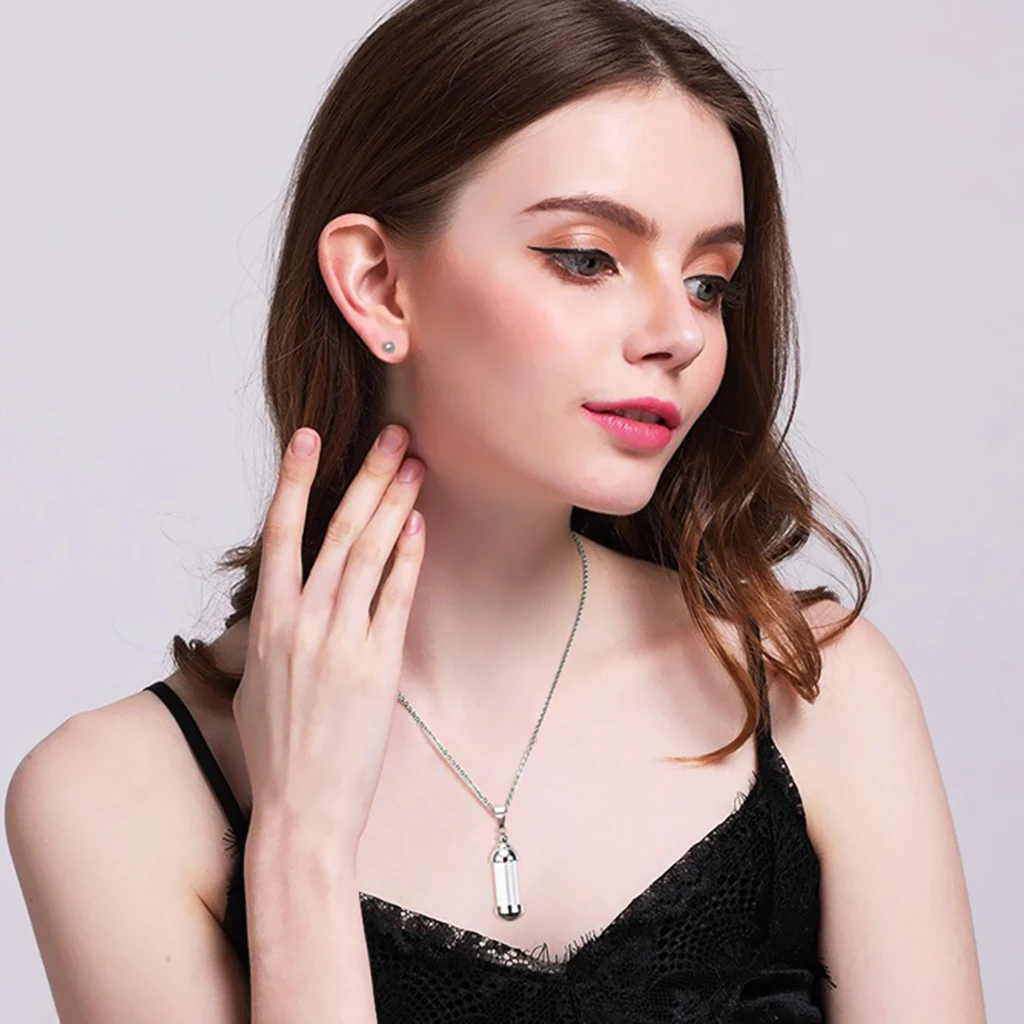 Серебряный цвет тон из нержавеющей стали стеклянная трубка урна бутылка Keepsake