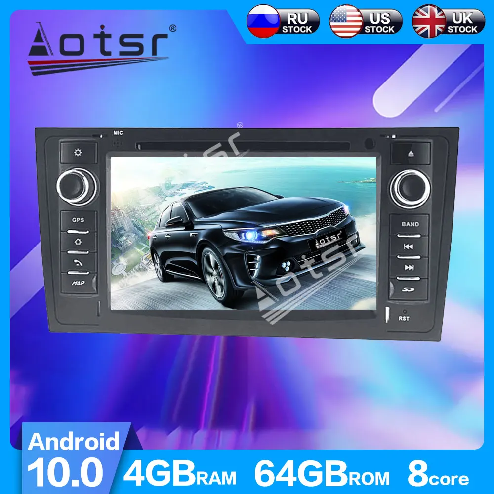 Автомобильный DVD плеер AOTSR с GPS навигацией Android 10 0 для AUDI A6 головное устройство