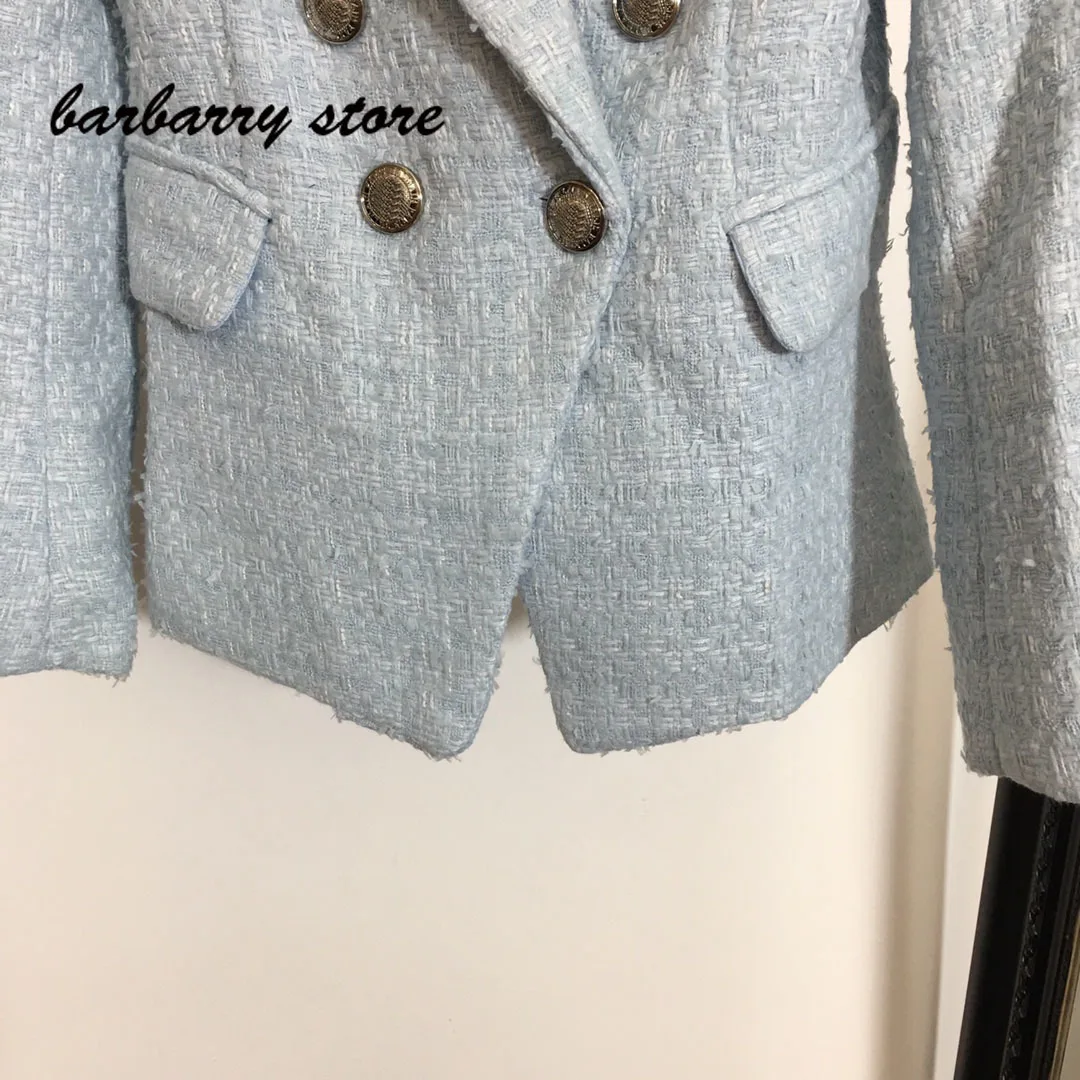 

2021 luxury brand solid color women's long sleeve top fashion temperament Lapel double breasted suit versatile slim coat jacket