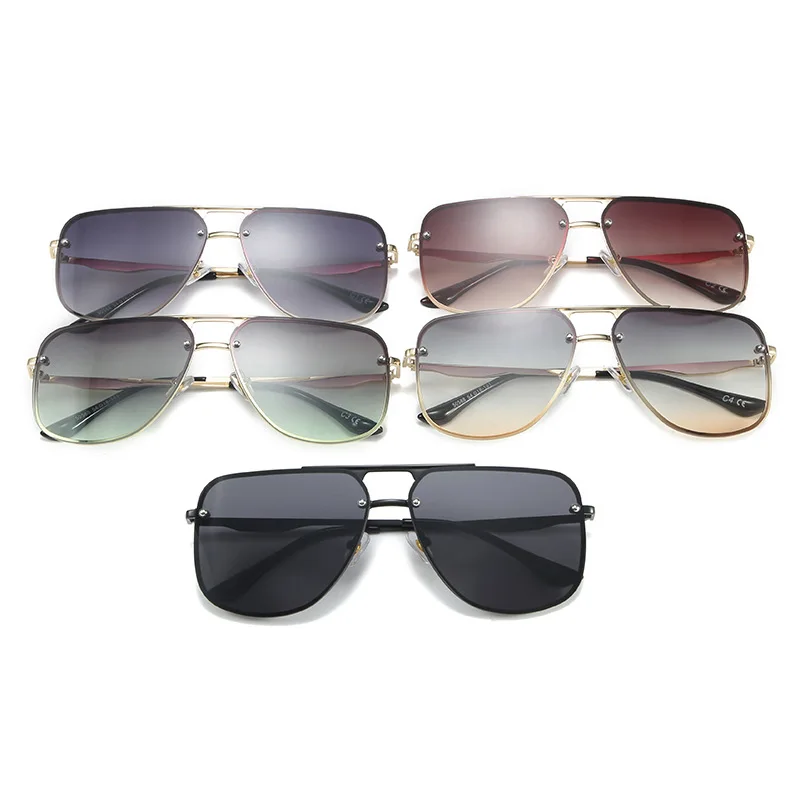 

Oversized Square Sunglasses Metal Retro Vintage Women Men Sun Glasses 2020 Luxury New Eyewear Female Black High Quality UV400