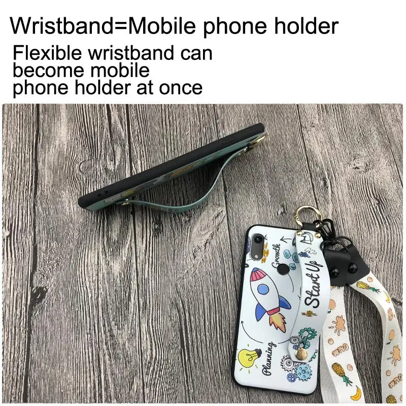 Lanyard Phone Case For Huawei Honor 8A Rear Fingerprint Module / Y6 2019 Enjoy 9E Silicone Cover Holder Carcoon Series | Мобильные