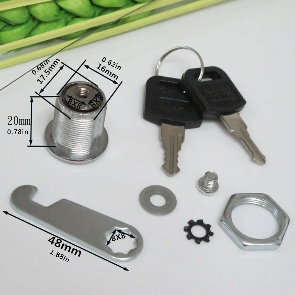 

16/20/25/30mm 2 Keys Safe Cam Lock Office Door Cabinet Locker Letter Box Drawer Cupboard Wardrobe Safety Lock
