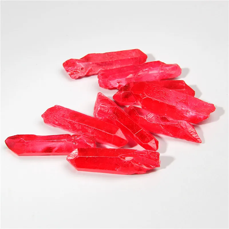 10 шт. натуральные ярко-красные кристаллические скобы в форме сырого кластера