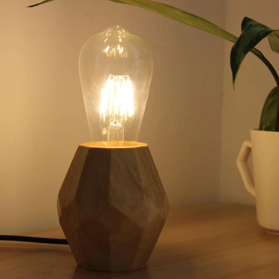 Modern table lamp wooden base book lights desk night light e27 holder mini retro bedside La lamparas for home bedroom decor | Освещение