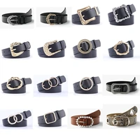 25 new style luxury brand women belt fashion pu leather double circle pin strap ladies casual dress jeans wild waistband