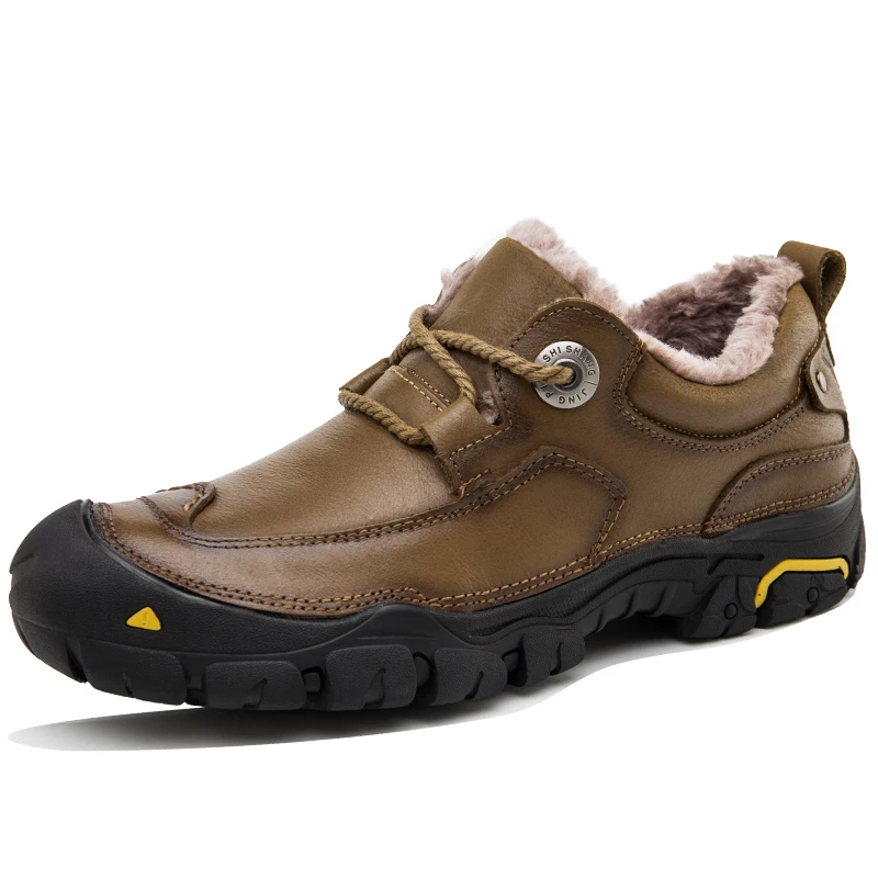 

Top Quality Boots Men Winter 2019 Genuine Leather Handmade Brand Warmest Winter Men shoes #BG1568