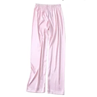 women s pajamas satin pants home wear ladies sleep bottoms silk trousers 3xl pink
