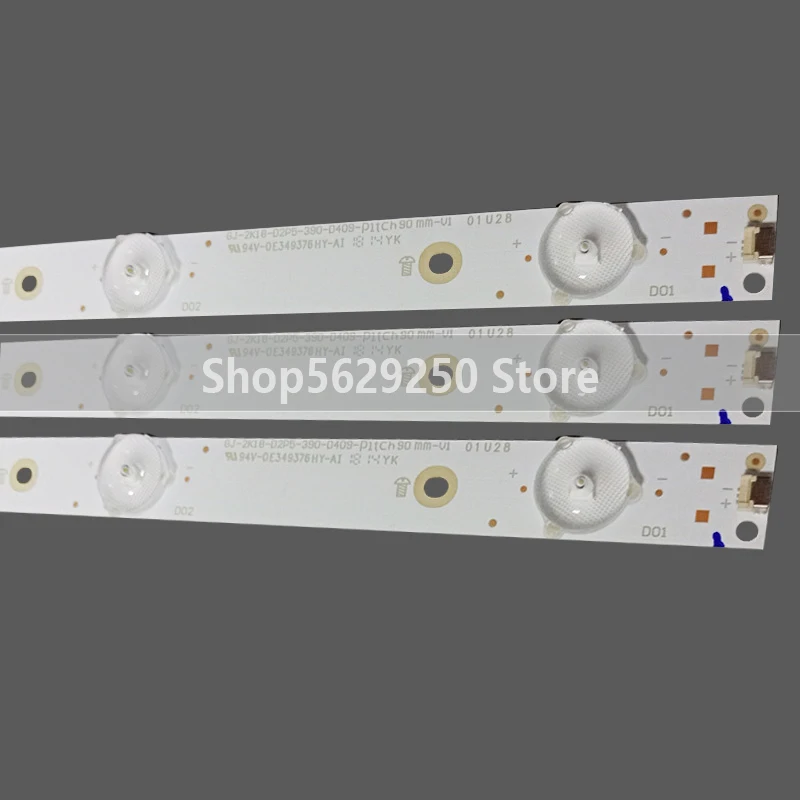 

3pcs NEW led backlight strip 9LED 3V 783MM for GJ-2K18-D2P5-390-D409