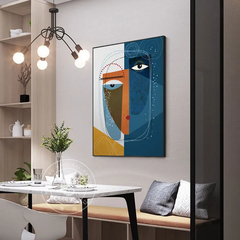 Абстрактные лица Геометрическая Картина на холсте Современные постеры и принты