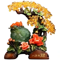lucky golden toad pixiu ornaments money tree housewarming new home office desktop opening gift home decoration